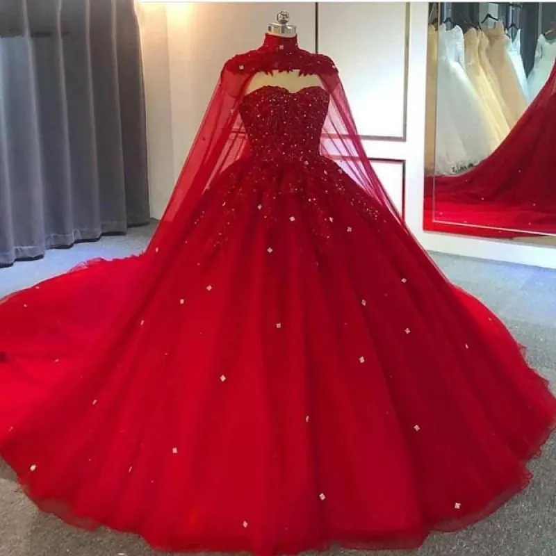 2025 Red Wedding Dresses Ball Gown Crystals Sweet 16 Quinceanera Dress sold by My Chic Dress