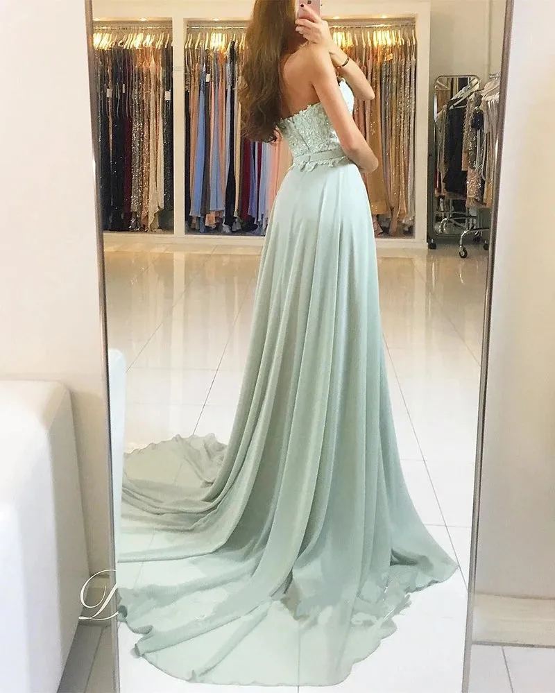 Sheath Lace Chiffon Sleeveless Prom Dresses Long Evening Gown sold by My Chic Dress product image thumbnail 2
