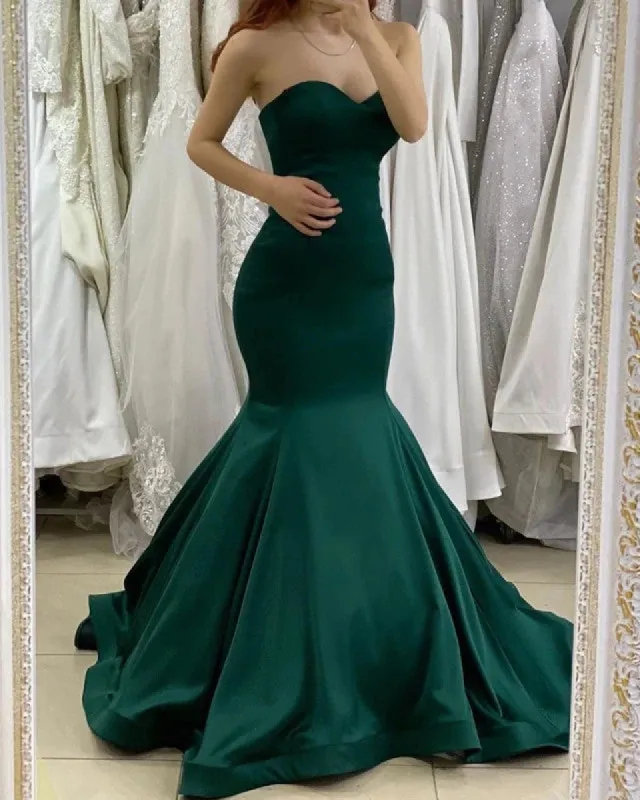 Sweetheart Mermaid Long Sleeveless Green Prom Dresses sold by My Chic Dress