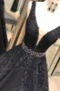 Sexy Sleeveless V Neck Lace Beading Black Long Prom Dresses sold by My Chic Dress