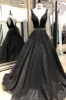 Sexy Sleeveless V Neck Lace Beading Black Long Prom Dresses sold by My Chic Dress