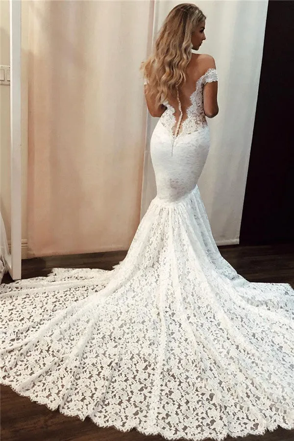 Sexy Off-the-Shoulder Lace Beach Wedding Dresses sold by My Chic Dress product image thumbnail 3
