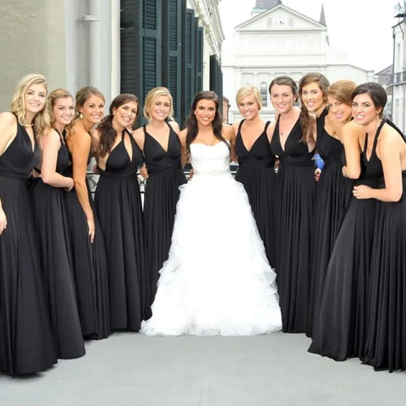 A-Line Chiffon Black Convertible Bridesmaid Dresses sold by My Chic Dress