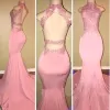 2025 High-Neck Mermaid Long Pink Prom Dresses sold by My Chic Dress