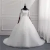Sexy Open Back Lace Ball Gown Wedding Dresses Appliques Sleeves sold by My Chic Dress
