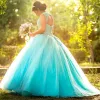Sweet Jewel Beadings Long Blue Quinceanera Dresses sold by My Chic Dress