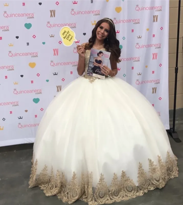 Ball Gown Sweet 16 Dresses Ivory Lace Quinceanera Dresses sold by My Chic Dress