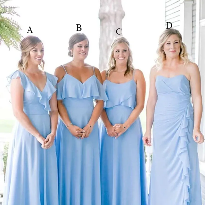 Sexy Spaghetti-Straps Sky Blue Convertible Bridesmaid Dresses sold by My Chic Dress