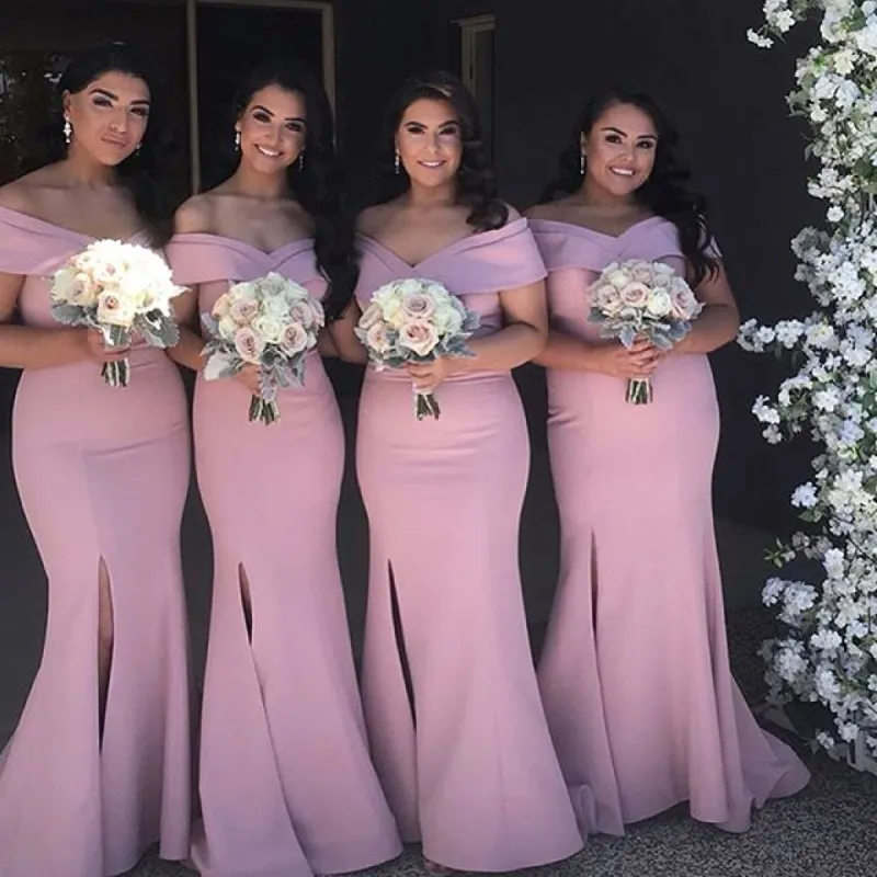 Sexy Mermaid Pink Bridesmaid Dresses Off the Shoulder sold by My Chic Dress