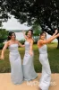 Strapless Light Blue Bridesmaid Dress Long Party Dress Ruched sold by My Chic Dress