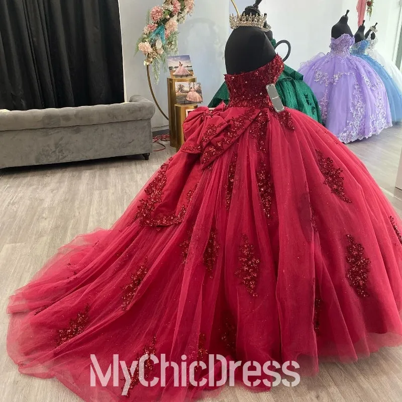 Beading Sweetheart Red Quinceanera Dresses Applique Lace Party Ball sold by My Chic Dress product image thumbnail 3