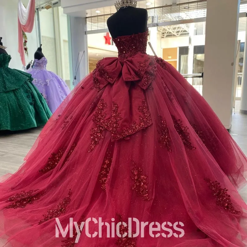 Beading Sweetheart Red Quinceanera Dresses Applique Lace Party Ball sold by My Chic Dress product image thumbnail 2