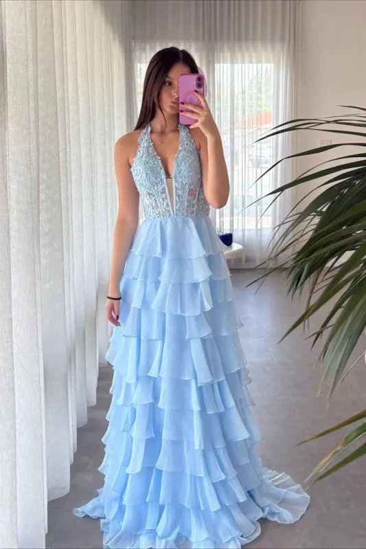 Sherri Hill Rose Print Keyhole Halter Prom Dress 56172
