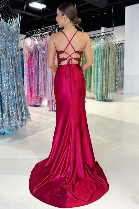 Red Strapls Lace Prom Dresses Mermaid Long Evening Gown Uk sold by My Chic Dress product image thumbnail 2