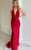 Sexy 2025 Red Prom Dress Deep V-neck Formal Dress for Guests sold by My Chic Dress