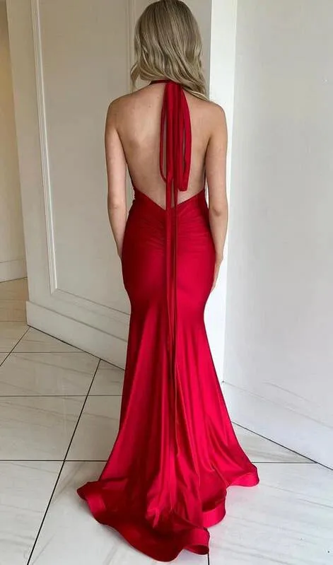 Sexy Red Prom Dress Deep V-neck Formal Dress for Guests sold by My Chic Dress product image thumbnail 2
