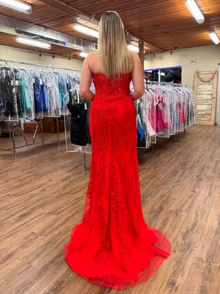 Lace Long 2025 Prom Dresses Strapless Formal Gown with Slit sold by My Chic Dress product image thumbnail 3