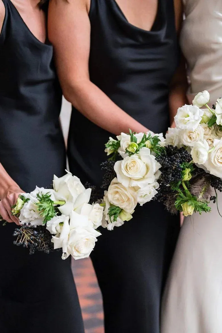 Long Satin beach Bridesmaid Dress Black Straps Sleeveless Cowl Neck sold by My Chic Dress product image thumbnail 3