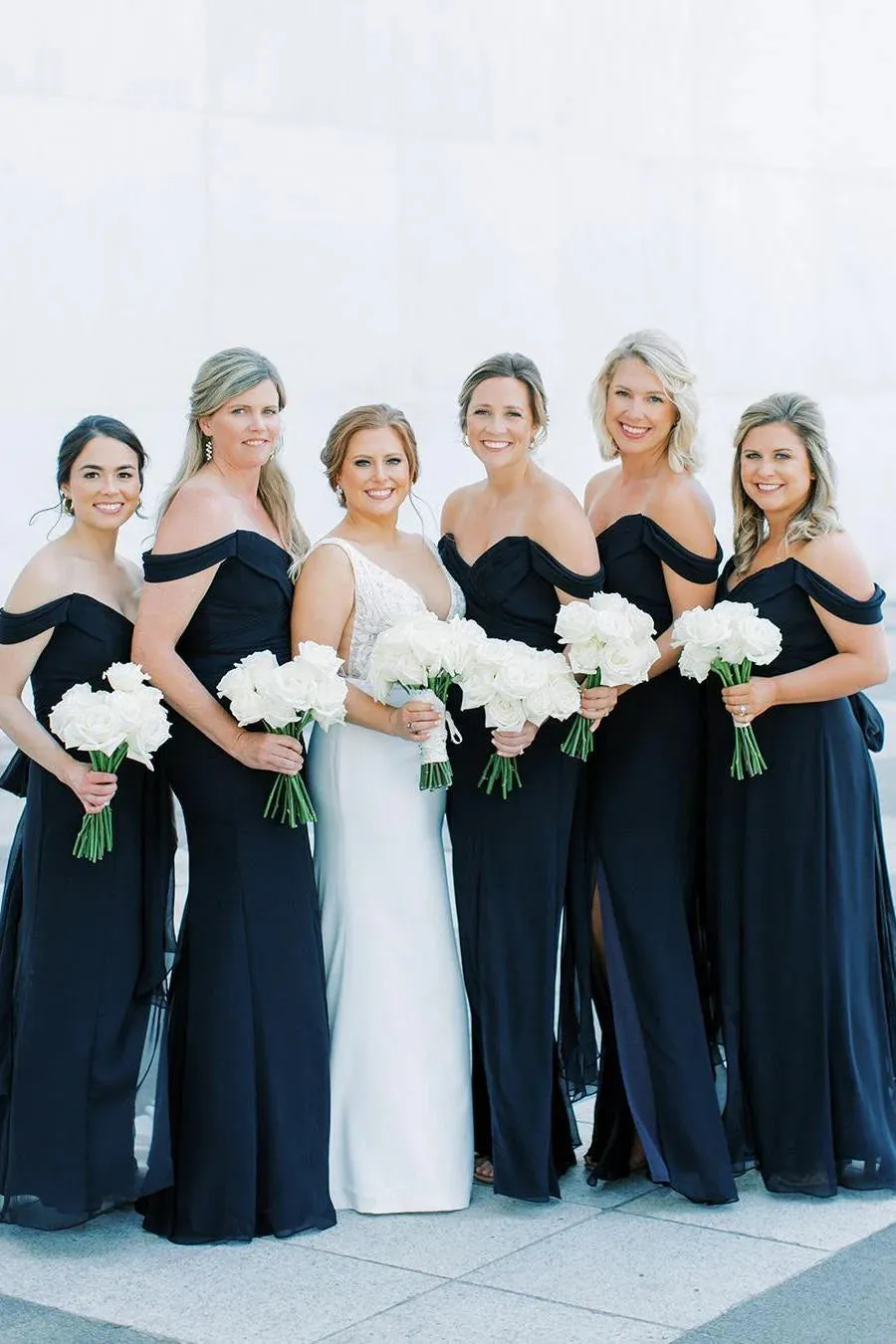 Black Off-Shoulder Bridesmaid Dress Beach Summer Wedding sold by My Chic Dress