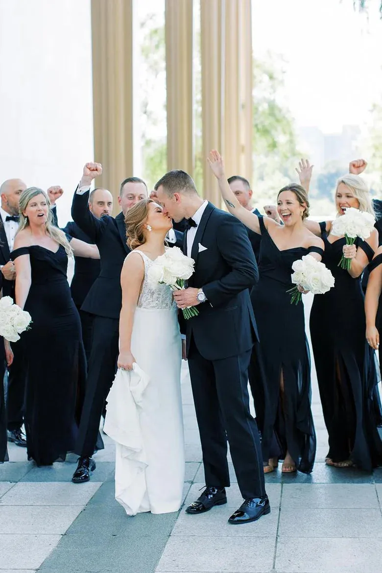 Black Off-Shoulder Bridesmaid Dress Beach Summer Wedding sold by My Chic Dress product image thumbnail 2