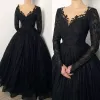 Gothic Long Sleeves Lace Wedding Dress Black V Neck sold by My Chic Dress