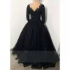 Gothic Long Sleeves Lace Wedding Dress Black V Neck sold by My Chic Dress