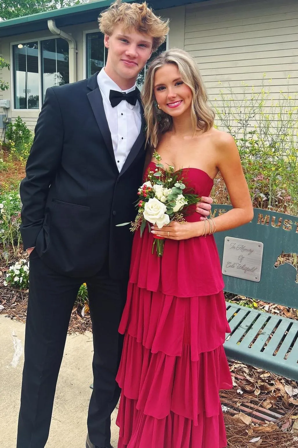 Hot Green Tiered Prom Maxi Dress Strapless Chiffon Formal Wear sold by My Chic Dress product image thumbnail 3