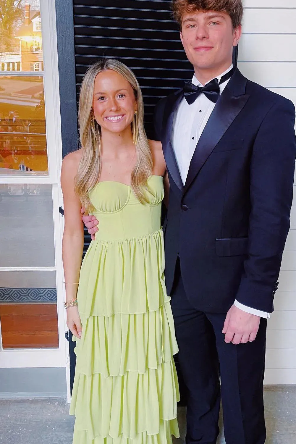 Hot Green Tiered Prom Maxi Dress Strapless Chiffon Formal Wear sold by My Chic Dress product image thumbnail 2