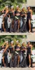 One Shoulder Beach Black Satin Bridesmaid Dresses with Slit sold by My Chic Dress