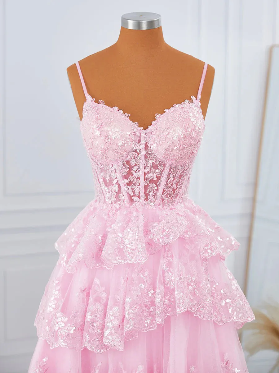 Corset Pink Mini Dress Tulle V-neck Appliques Short Lace Hoco Dress sold by My Chic Dress product image thumbnail 4