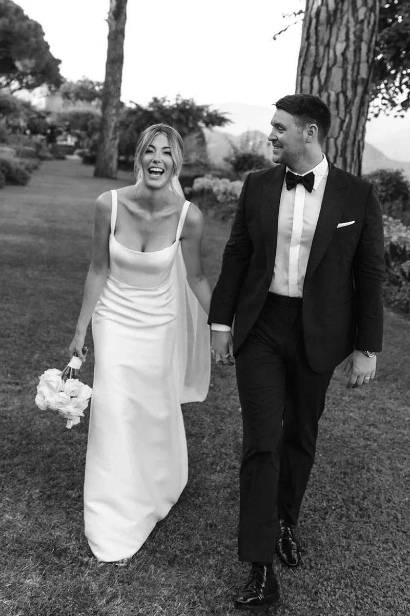 Simple Satin Minimalist Wedding Dresses Mermaid Square Neck sold by My Chic Dress product image thumbnail 3