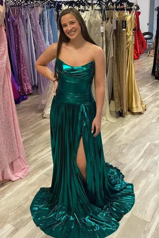 Metallic Emerald Green Prom Queen Dress Strapless Mermaid sold by My Chic Dress