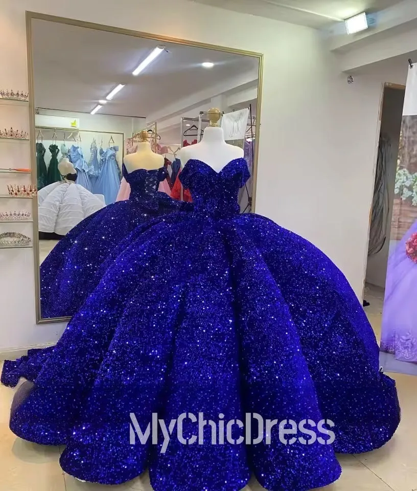 Sparkly Sequins Royal Blue Quinceañera Dresses Princess For 15th Girls sold by My Chic Dress