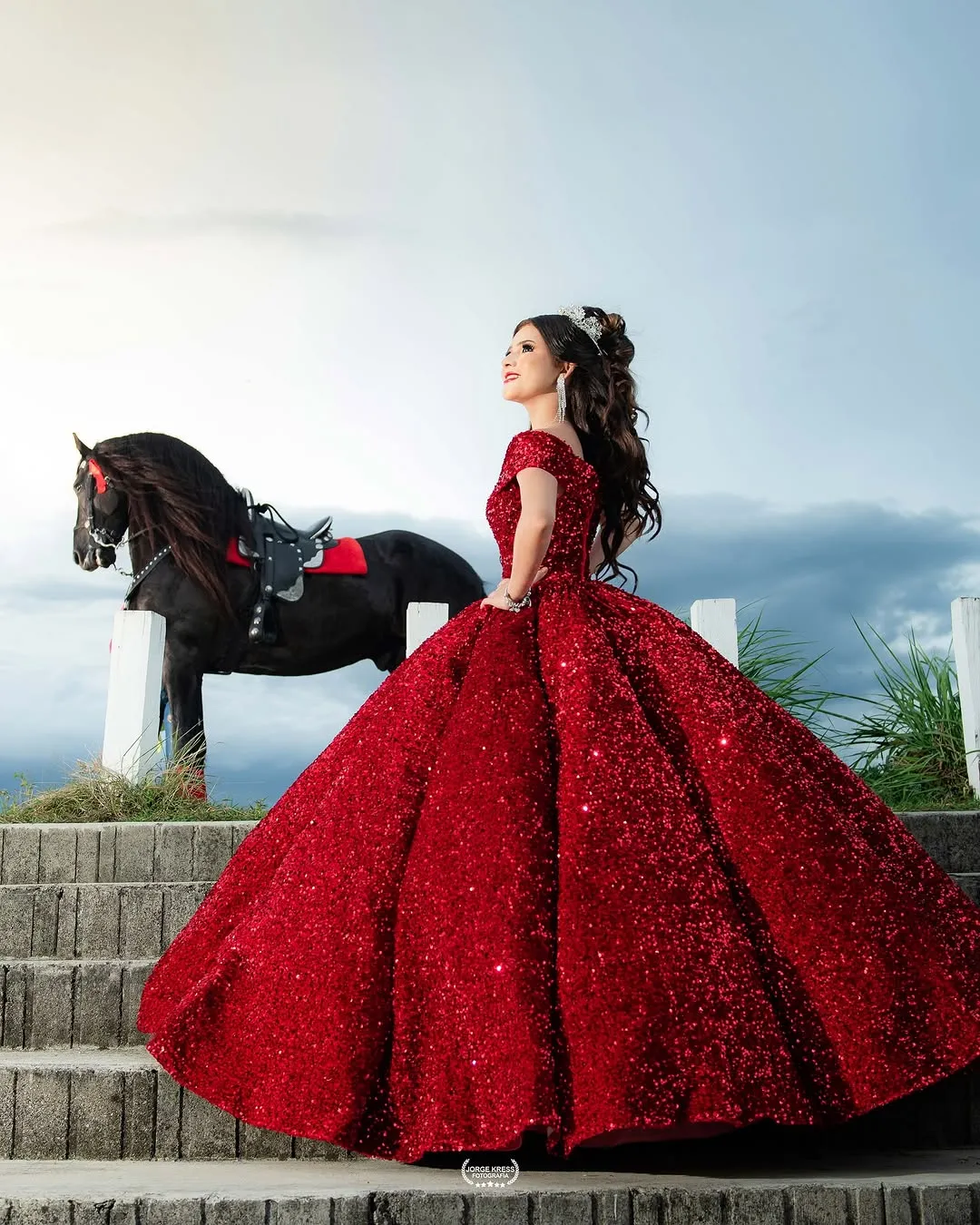 Sparkly Sequins Royal Blue Quinceañera Dresses Princess For 15th Girls sold by My Chic Dress product image thumbnail 5