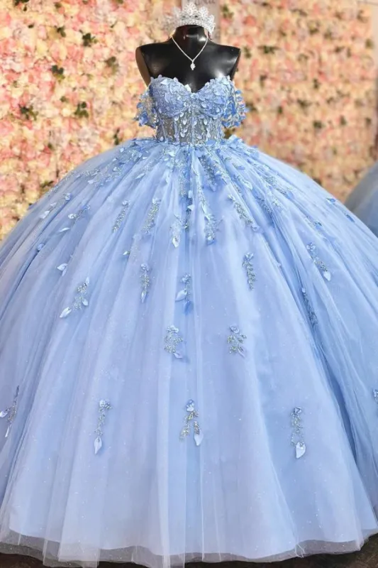 Off Shoulder Quinceanera Dress Blue Birthday Party Dress for Sweet 16 sold by My Chic Dress