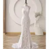 Customized Mermaid Halter Beach Wedding Dress Lace Sleeveless sold by My Chic Dress