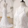 Customized Mermaid Halter Beach Wedding Dress Lace Sleeveless sold by My Chic Dress