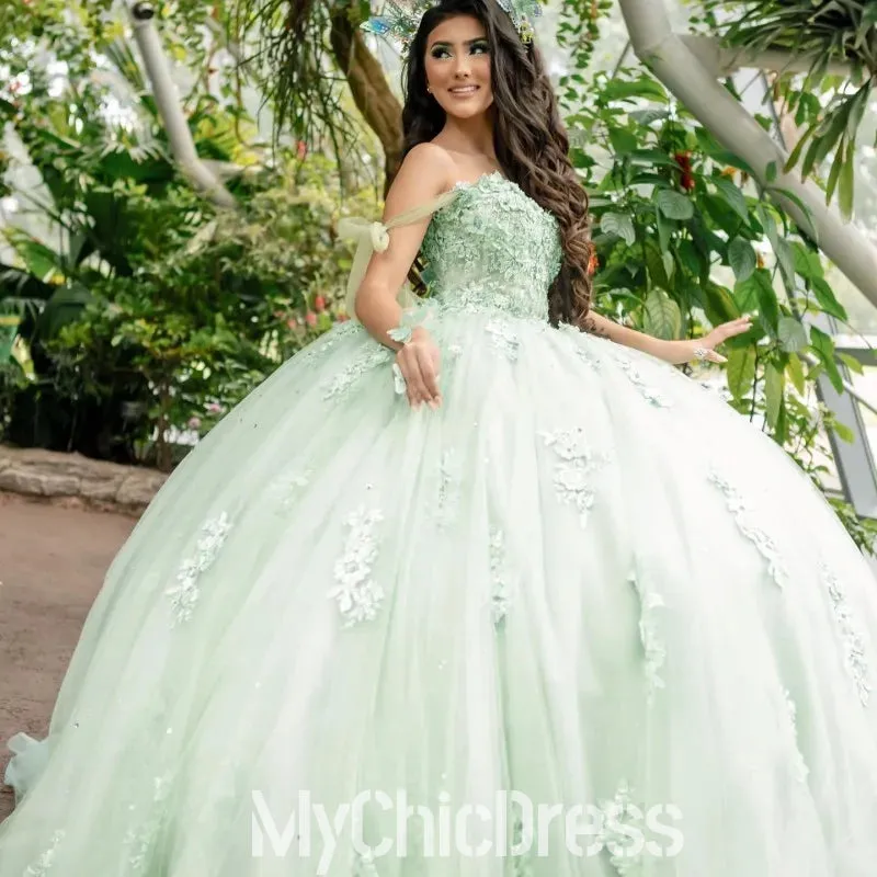 Off Shoulder Lace Sage Green Quinceanera Dress Near Me sold by My Chic Dress