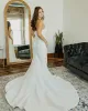 Strapless Summer Beach Wedding Dress Satin Sleeveles Mermaid Gown sold by My Chic Dress