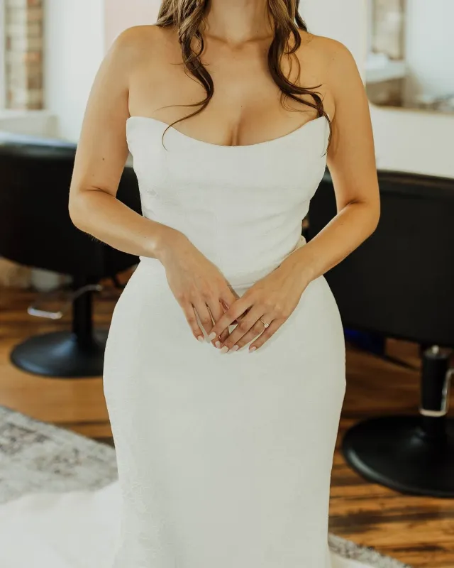 Strapless Summer Beach Wedding Dress Satin Sleeveles Mermaid Gown sold by My Chic Dress