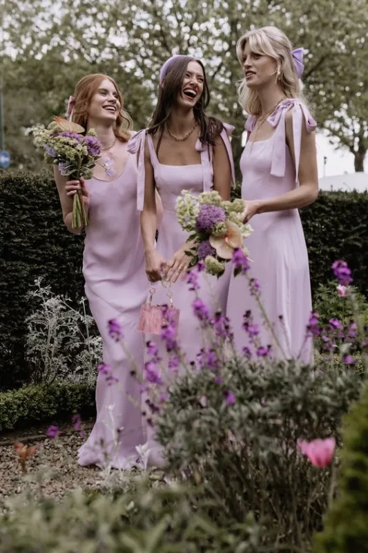 Sheath Pink Bridesmaid Dresses Beach V Back Wedding Guest Dress sold by My Chic Dress