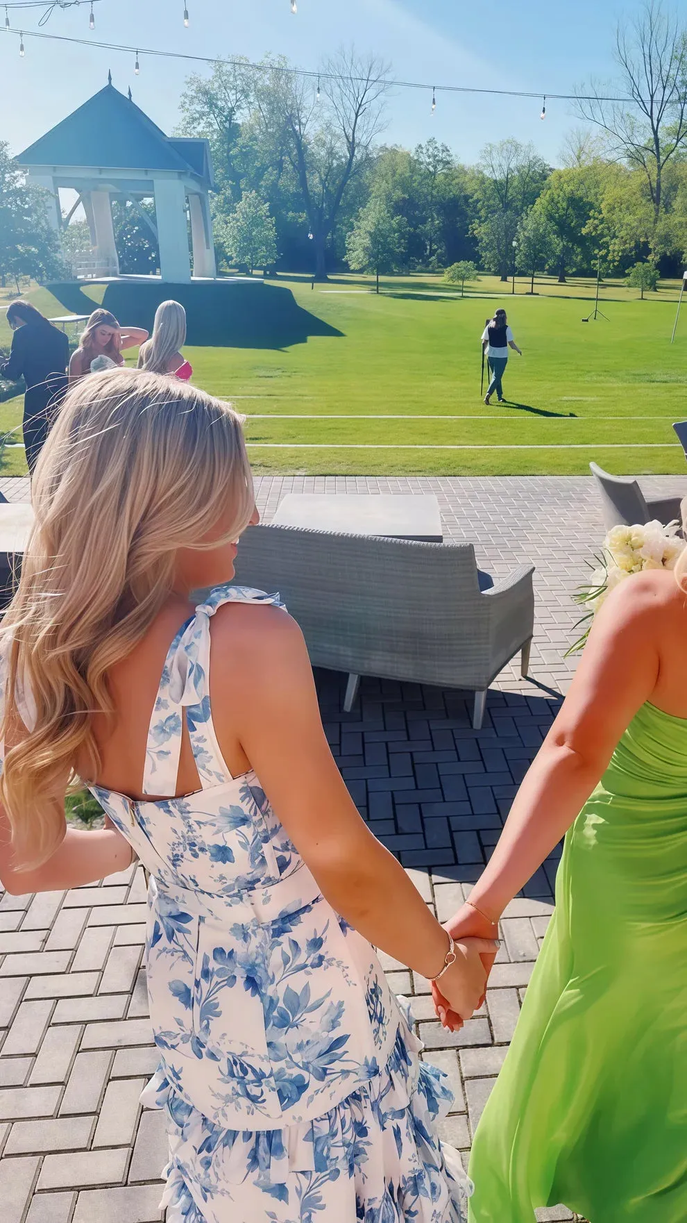 Blue Floral Senior Prom Dress Ruffles Tiered Evening Dress UK sold by My Chic Dress product image thumbnail 3