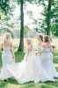 Cheap Chiffon Light Blue Bridesmaid Dress Off-Shoulder Pleated sold by My Chic Dress