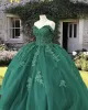 Off the Shoulder Green Quinceanera Dresses Ball Gown Lace Appliques sold by My Chic Dress