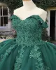 Off the Shoulder Green Quinceanera Dresses Ball Gown Lace Appliques sold by My Chic Dress