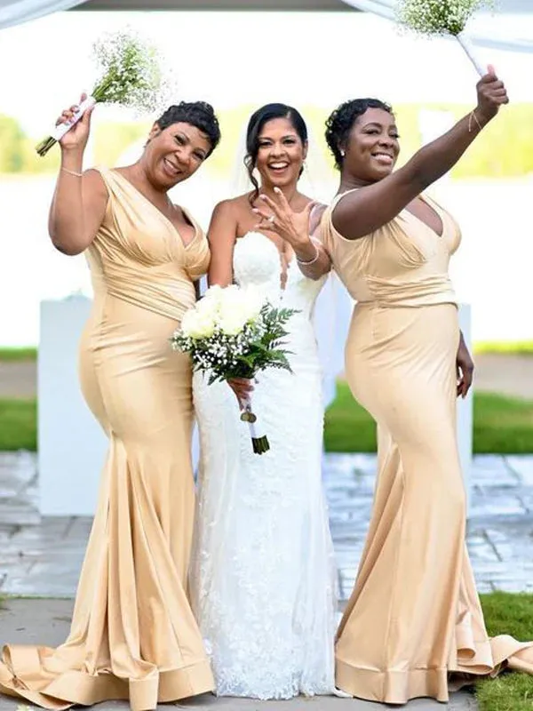 Sexy Mermaid Beach Champagne Bridesmaid Dress For Wedding sold by My Chic Dress