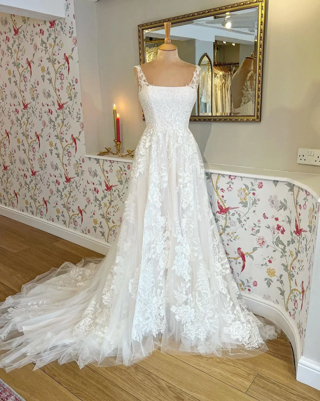 Hot Lace A Line Bridal Dress for Wedding Appliques Sleeveless sold by My Chic Dress