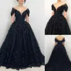 Gorgeous Black Wedding Dress Corset 3D Flower A-line Gothic Bridal Gowns sold by My Chic Dress