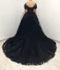 Gorgeous Black Wedding Dress Corset 3D Flower A-line Gothic Bridal Gowns sold by My Chic Dress