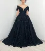 Gorgeous Black Wedding Dress Corset 3D Flower A-line Gothic Bridal Gowns sold by My Chic Dress
